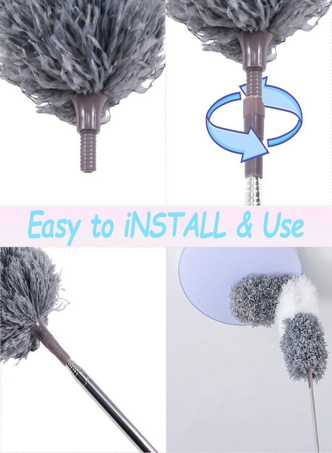 UPPERCUT Microfiber Duster, with Extension Pole(Stainless Steel) 30 to 100 Inches, Washable Lightweight Dusters, Reusable Bendable Dusters for Cleaning Ceiling Fan, High Ceiling, Blinds, Furniture, Cars - Image 5